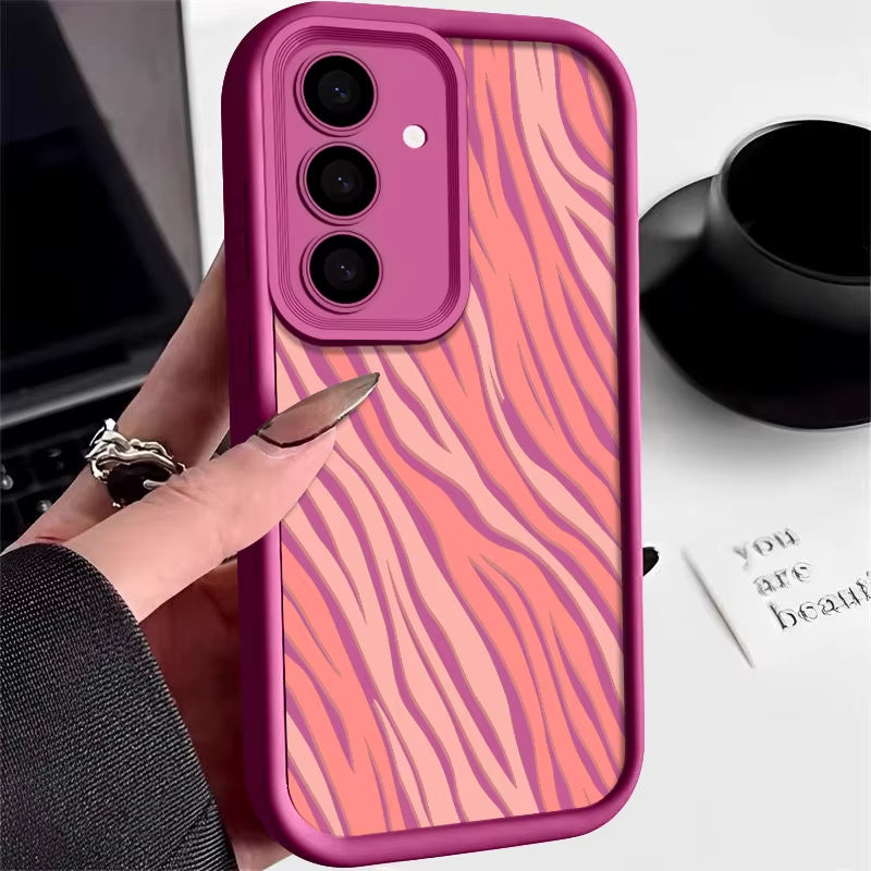 Striped Phone Case for Samsung Galaxy S24 S23 Ultra S22 S21 S20 FE A56 A34 A16 A36 A15 A35 A52 A54 A55 5G Capa S25 Ultra Edge